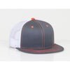 Pacific Headwear Graphite/White/Neon Orange D-Series Snapback Trucker Mesh Cap