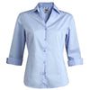 Edwards Women's Blue Tailored V-Neck Stretch 3/4 Sleeve Shirt