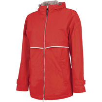 Charles River Women's Red/Reflective New Englander Rain Jacket