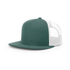 Richardson Dark Green/White Mesh Back Wool Blend Flatbill Trucker Hat