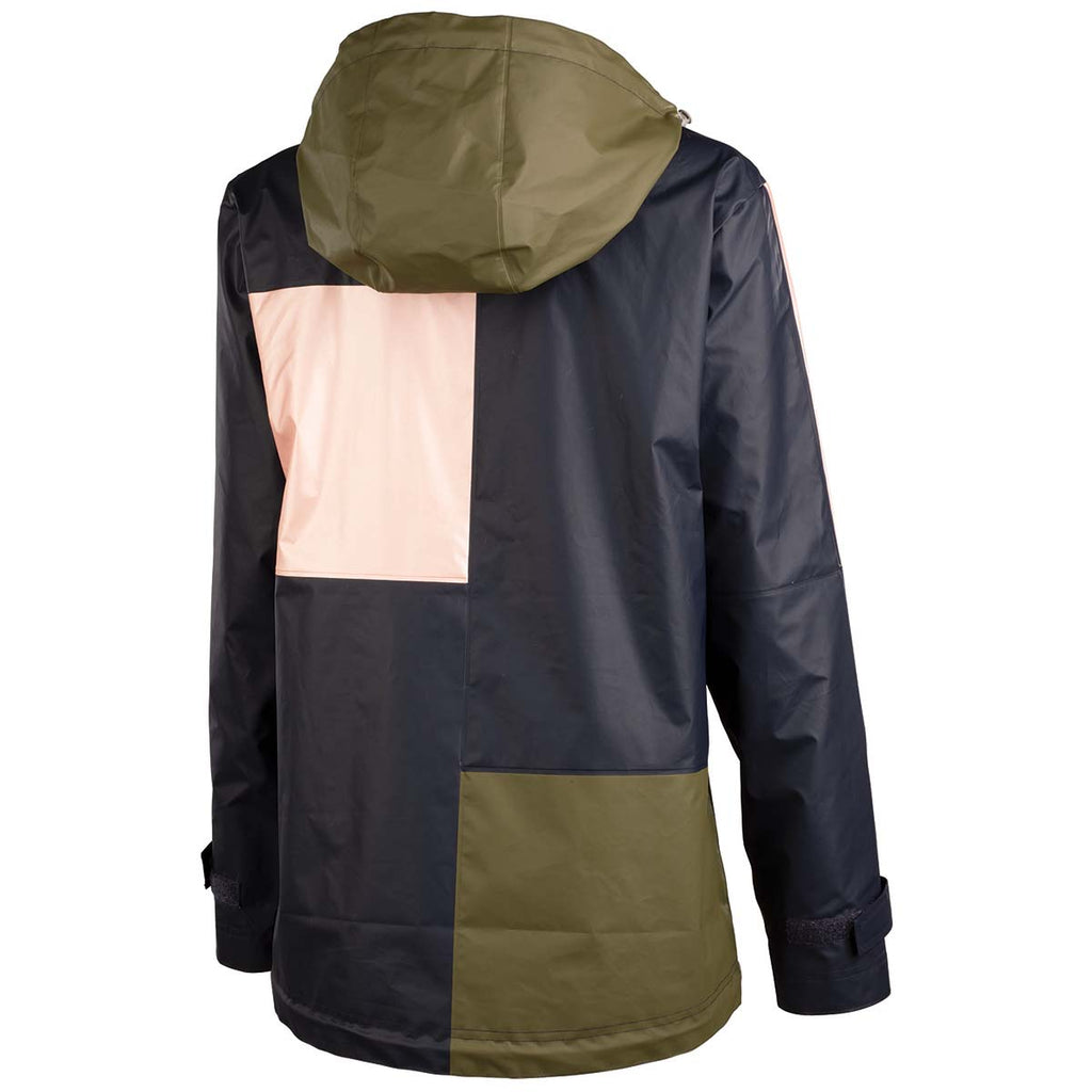 Charles River Women's Navy/Rose Gold/Olive Color Blocked New Englander Rain Jacket