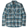 Patagonia Men's Hardwood Stone Blue Long-Sleeved Western Snap Shirt