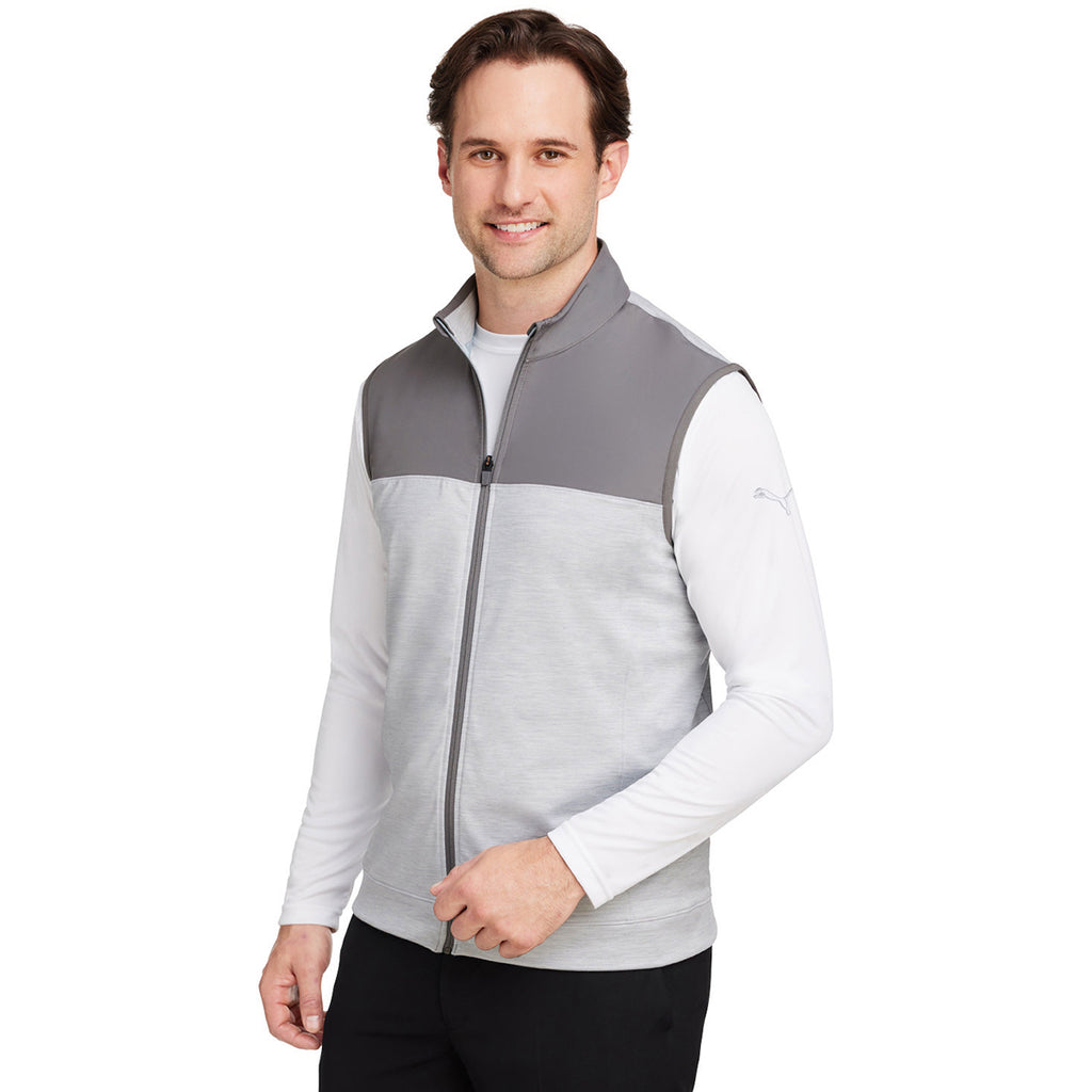 Puma Golf Men's Quiet Shade/High Rise Heather Cloudspun Colorblock Vest