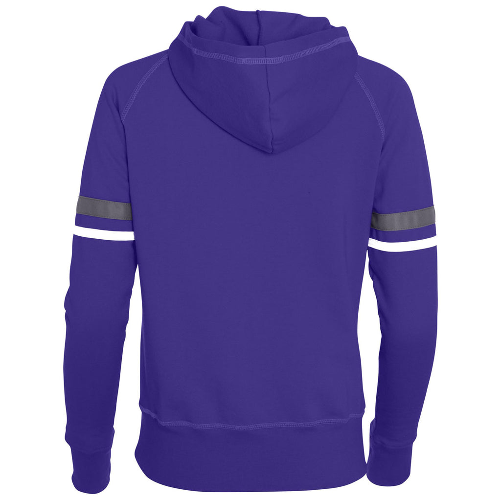Augusta Women's Purple/White/Graphite Spry Hoodie