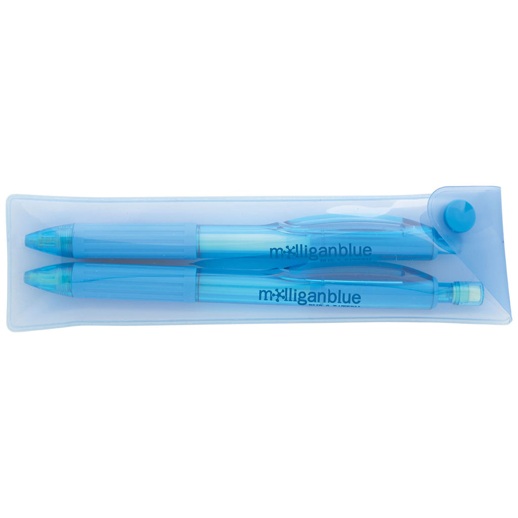 Good Value Turquoise Cliff Gel Pen and Mechanical Pencil Set