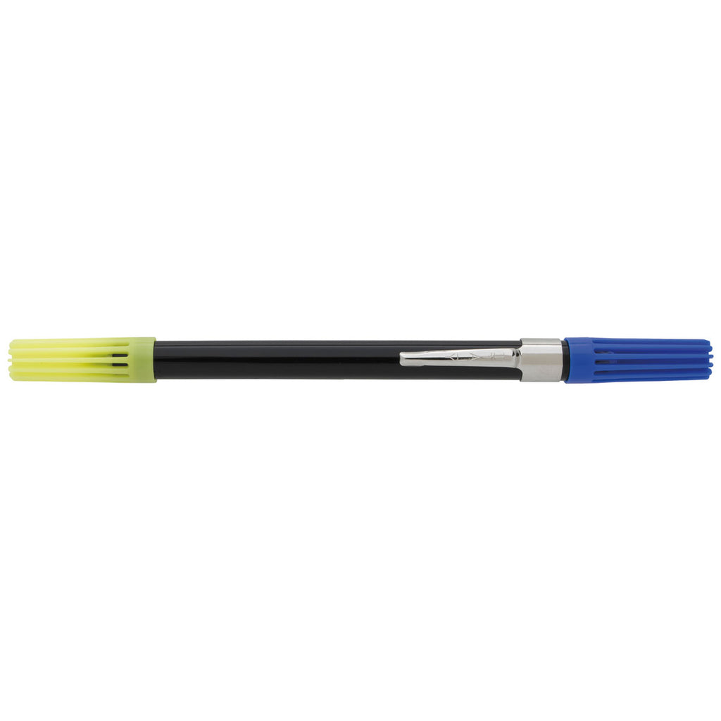 DriMark Black/Blue/Yellow Double Header Highlighter Ball Pen Combo