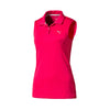 Puma Golf Women's Rose Red Pounce Sleeveless Golf Polo