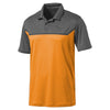 Puma Golf Men's Quiet Shade/Vibrant Orange Bonded Tech Golf Polo