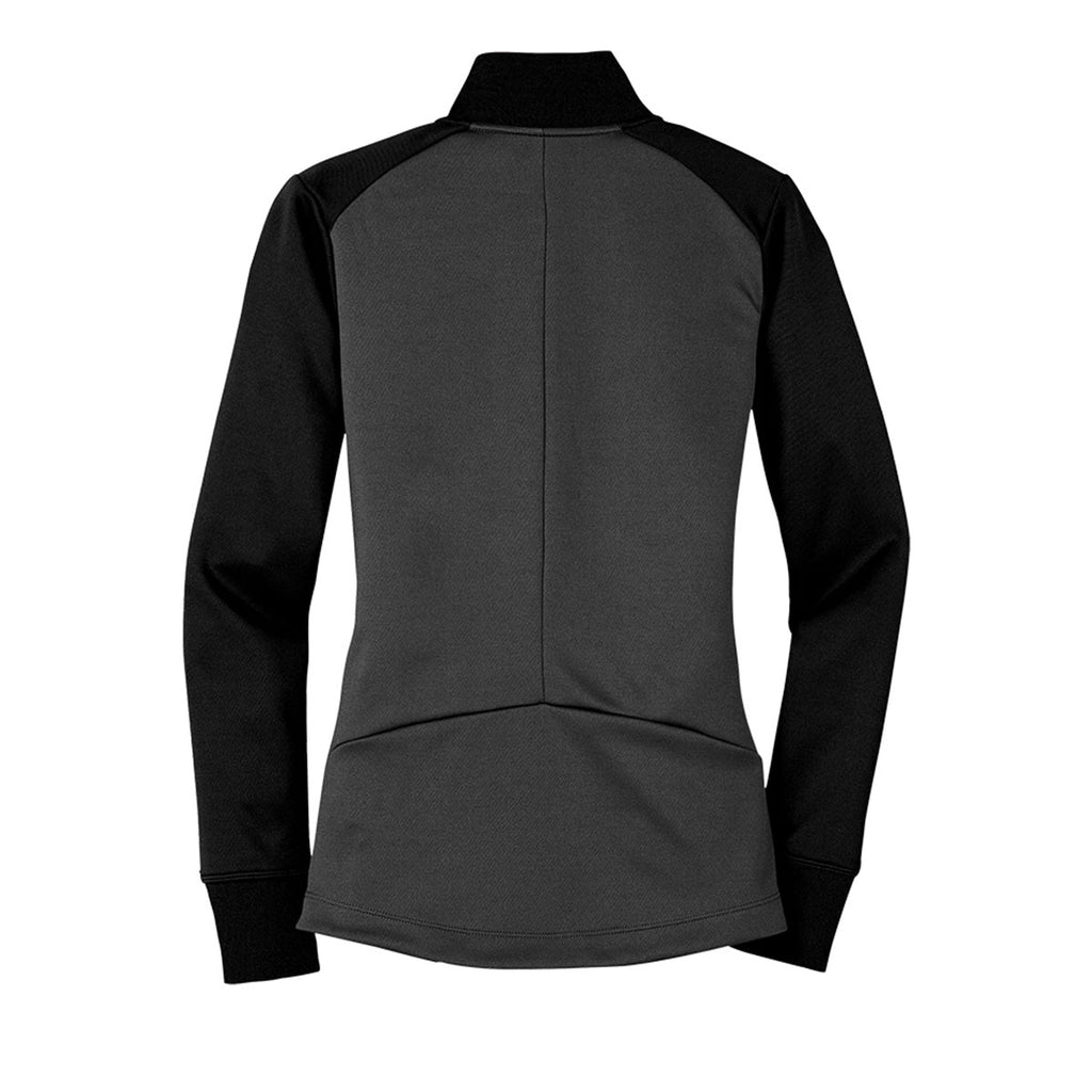 Nike Women's Anthracite Heather/ Black Dri-FIT Long Sleeve Quarter Zip Shirt