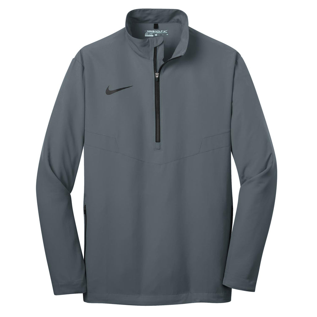 Nike Men's Grey Dri-FIT Long Sleeve Half Zip Wind Shirt