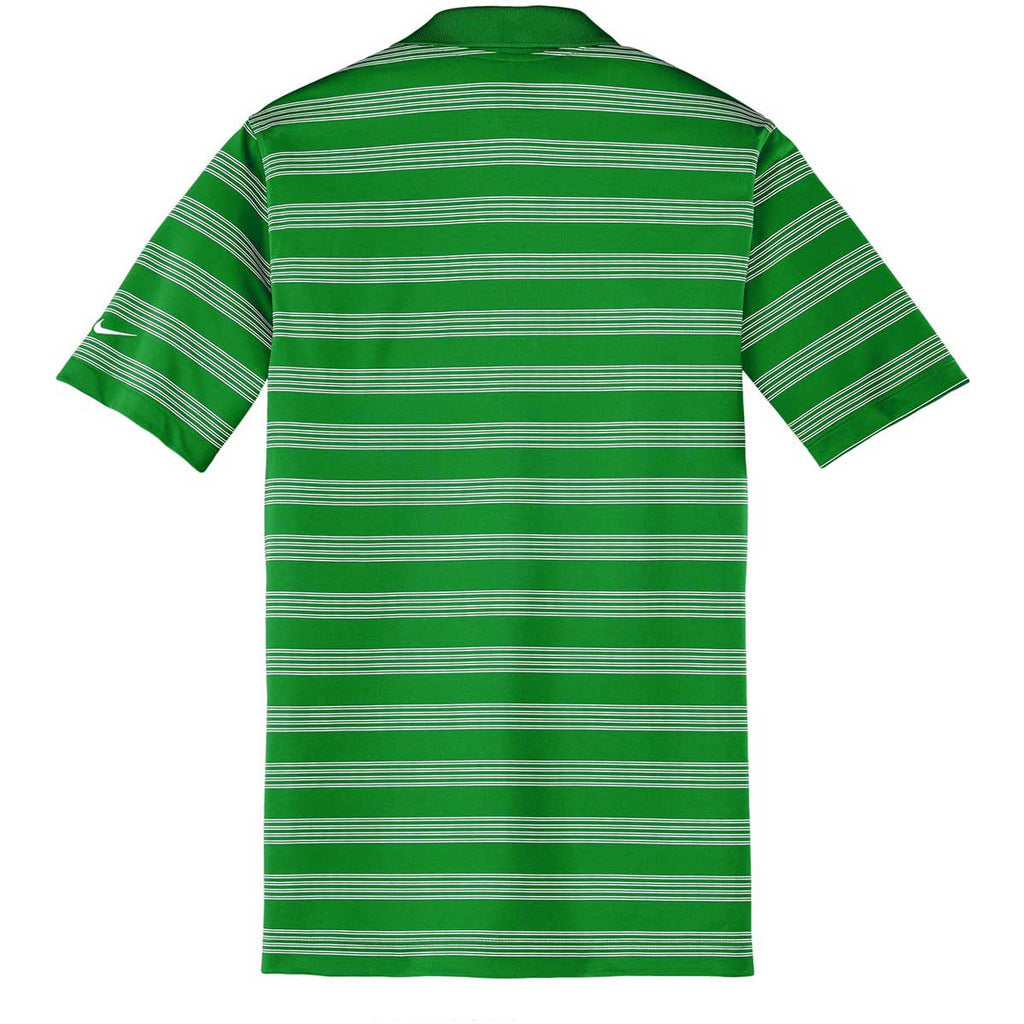 Nike Men's Green Dri-FIT S/S Tech Stripe Polo
