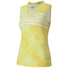 Puma Golf Women's Super Lemon Tie Dye Sleeveless Golf Polo