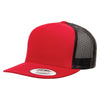 Yupoong Red/Black Adult 5-Panel Classic Trucker Cap