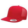 Yupoong Red Adult 5-Panel Classic Trucker Cap
