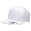Yupoong White Adult 5-Panel Classic Trucker Cap