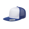 Yupoong Royal/White Classic Trucker with White Front Panel Cap