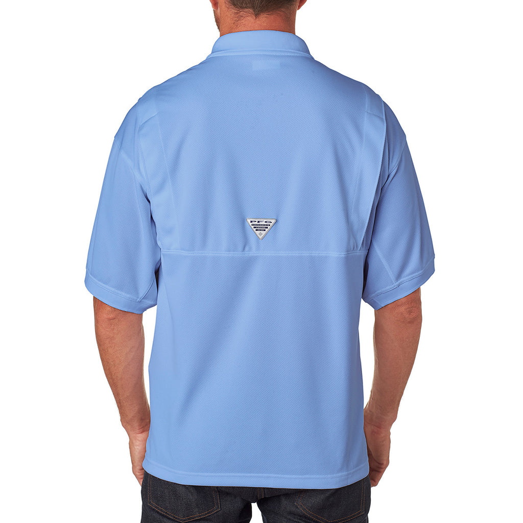 Columbia Men's White Cap Blue Perfect Cast Polo