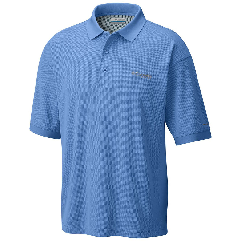 Columbia Men's White Cap Blue Perfect Cast Polo