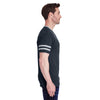 Jerzees Men's Black Heather/Oxford 4.5 Oz. Tri-Blend Varsity Ringer T-Shirt