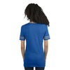Jerzees Women's True Blue Heather/Oxford 4.5 Oz Tri-Blend Varsity V-Neck T-Shirt