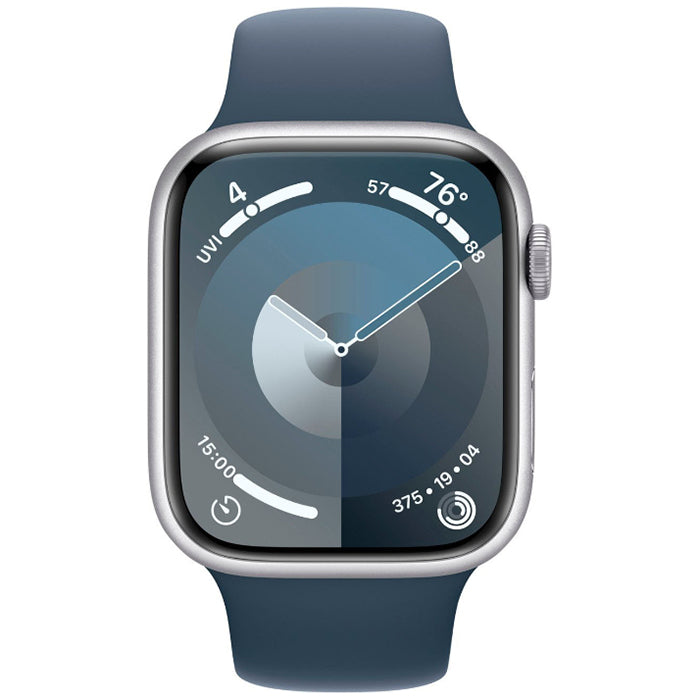 Apple Storm Blue Watch Series 9 (GPS) 45mm Silver Aluminum Case with Sport Band