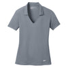 Nike Women's Grey Dri-FIT Short Sleeve Vertical Mesh Polo