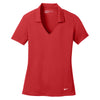 Nike Women's Red Dri-FIT Short Sleeve Vertical Mesh Polo