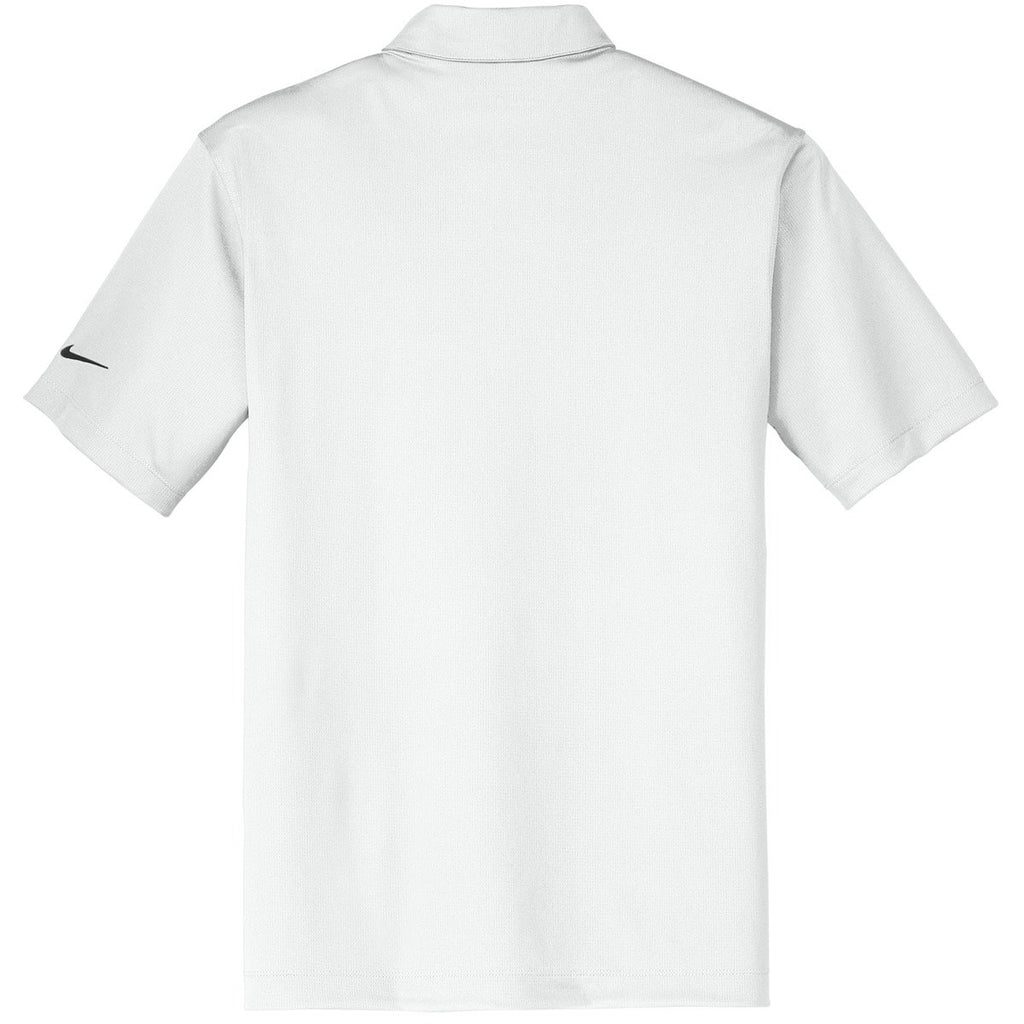 Nike Men's White Dri-FIT Short Sleeve Vertical Mesh Polo