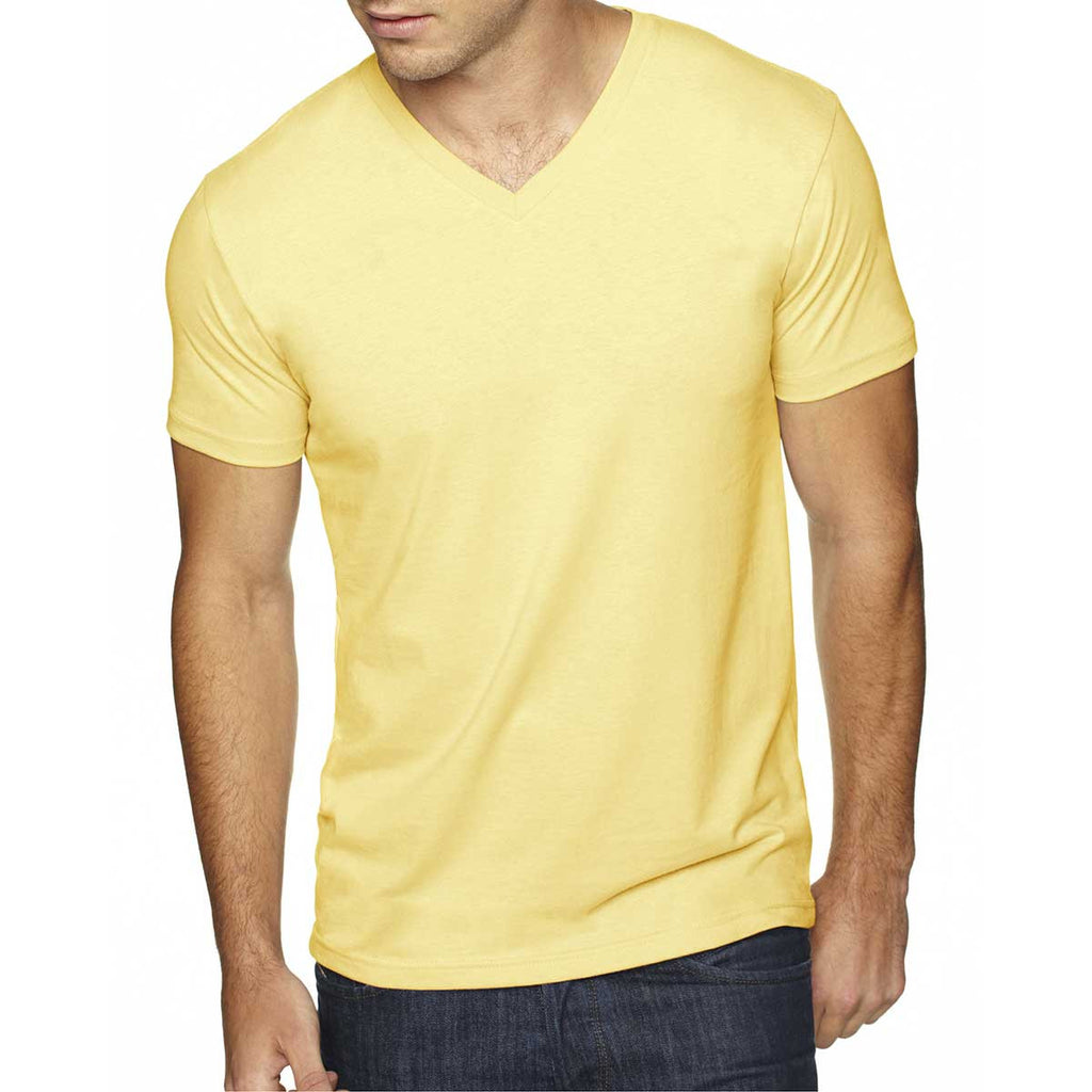 Next Level Men's Banana Cream Premium Fitted Sueded V-Neck Tee