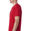 Next Level Men's Red Premium Fitted Sueded V-Neck Tee