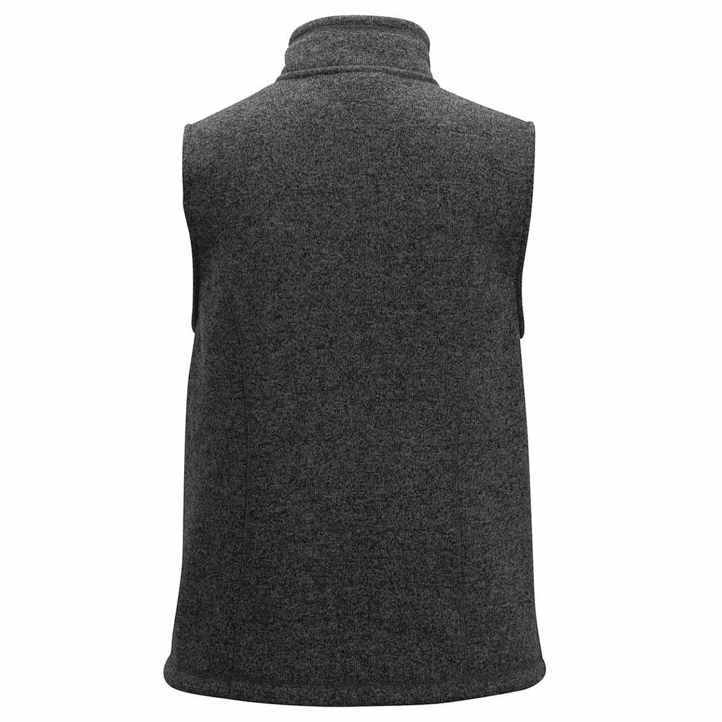 Edwards Women's Black Heather Sweater Knit Fleece Vest With Pockets