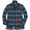 Duluth Women's Abyss Blue/Amber Gold Plaid Free Swingin' Flannel Shirt