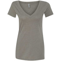 Next Level Women's Warm Grey CVC Deep V Tee