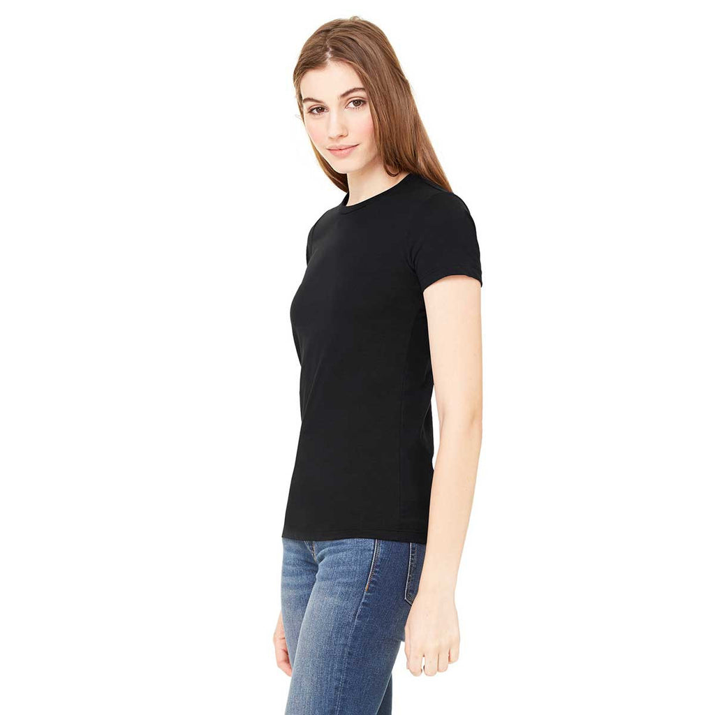 Bella + Canvas Women's Black Poly-Cotton Short-Sleeve T-Shirt