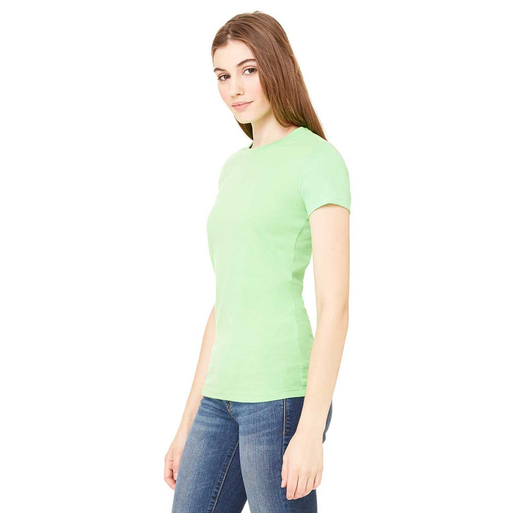 Bella + Canvas Women's Neon Green Poly-Cotton Short-Sleeve T-Shirt