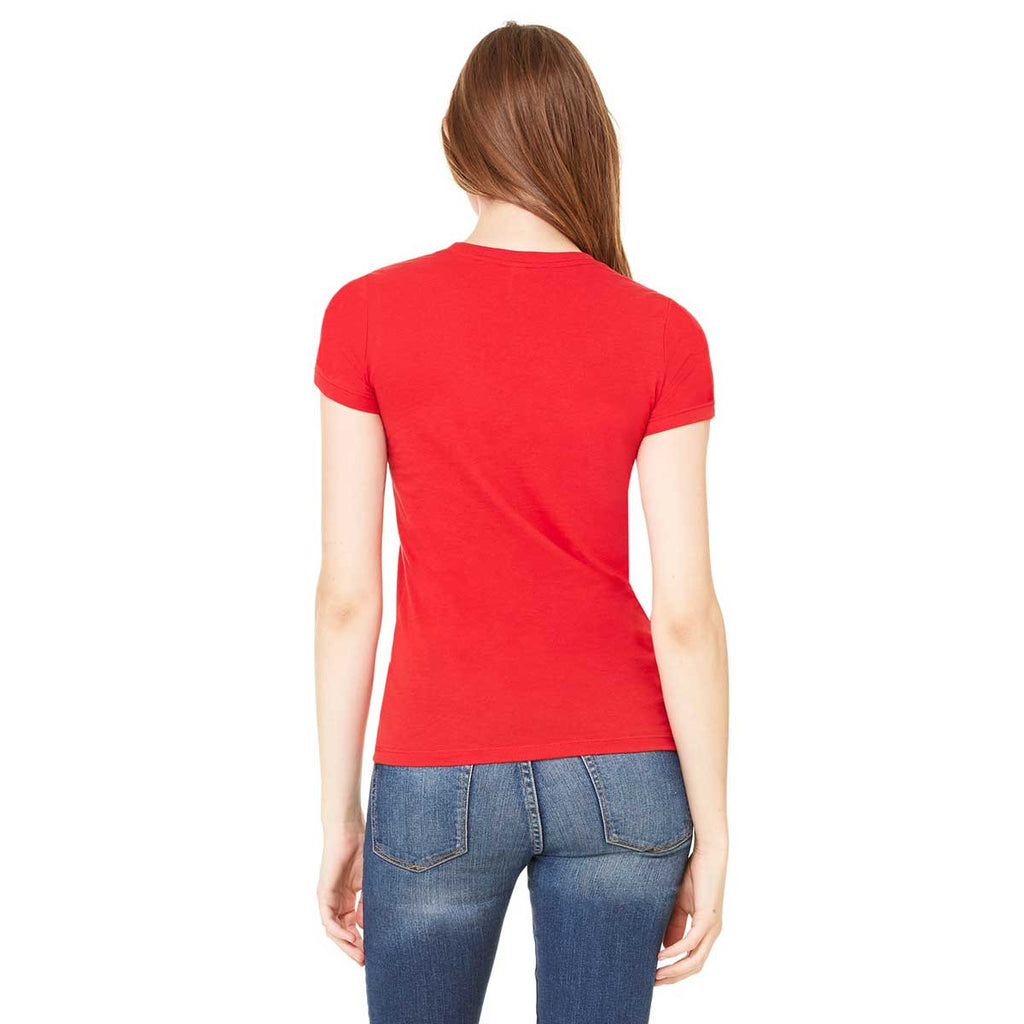 Bella + Canvas Women's Red Poly-Cotton Short-Sleeve T-Shirt