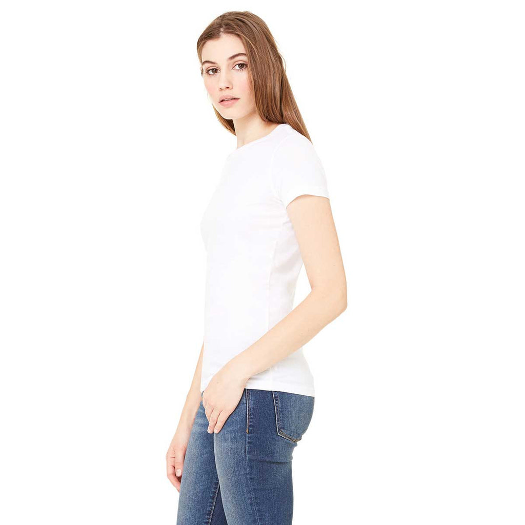 Bella + Canvas Women's White Poly-Cotton Short-Sleeve T-Shirt