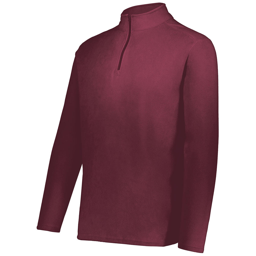 Augusta Sportswear Men's Maroon Micro-Lite Fleece 1/4 Zip Pullover