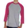LAT Men's Vintage Heather/Vintage Heather Pink Baseball Fine Jersey T-Shirt
