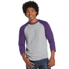 LAT Men's Vintage Heather/Vintage Purple Baseball Fine Jersey T-Shirt