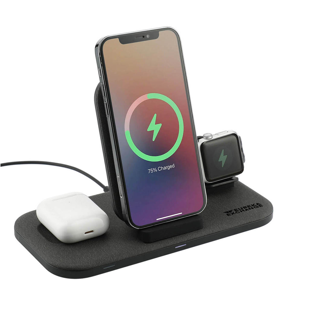 mophie Black 3-in-1 Wireless Charging Stand
