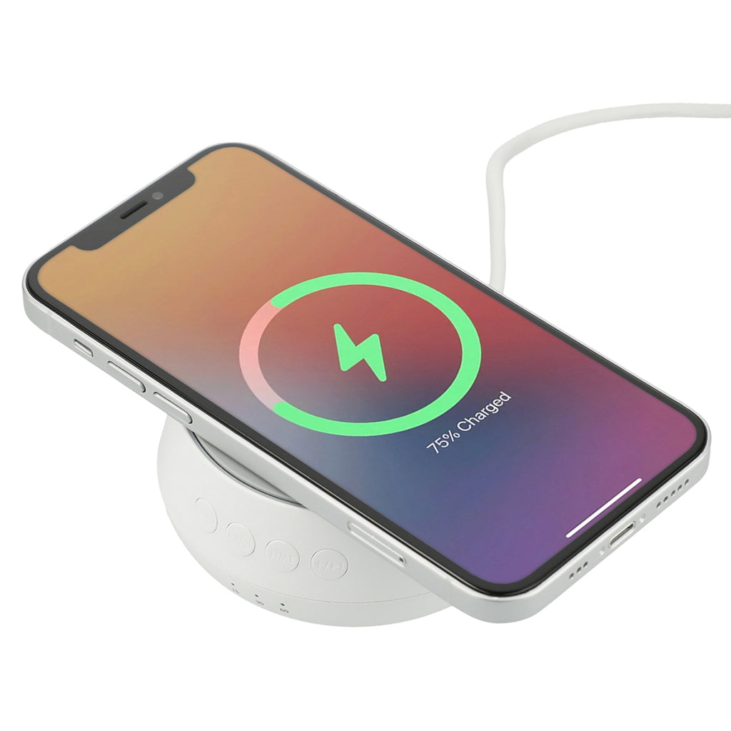 Leeds White Sound Machine with Qi 15W Wireless Charger