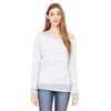 Bella + Canvas Women's Light Grey Marble Wide Neck Sweatshirt