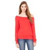 Bella + Canvas Women's Red Wide Neck Sweatshirt