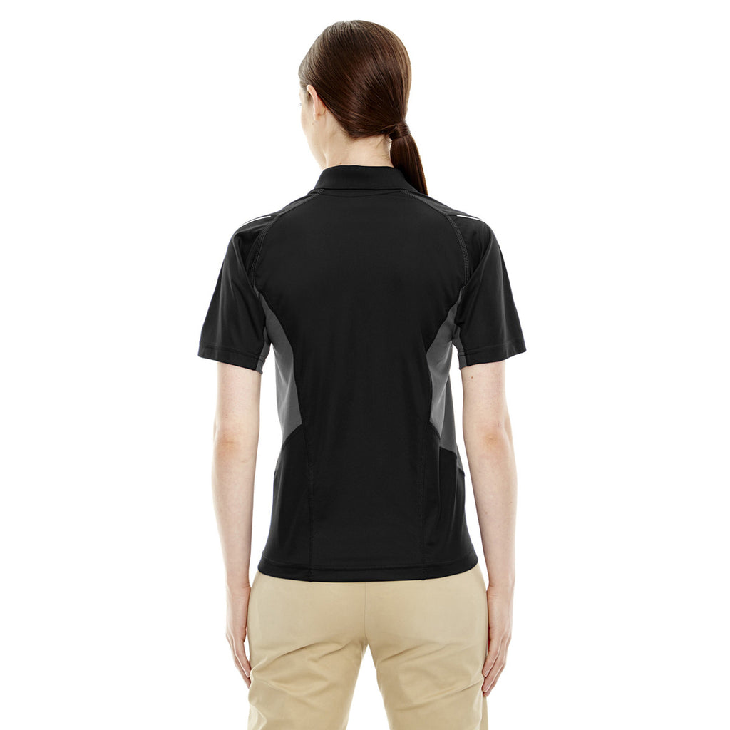 Extreme Women's Black Eperformance Parallel Snag Protection Polo with Piping