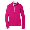 Nike Women's Bright Pink/White Dri-FIT Stretch 1/2-Zip