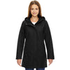 North End Women's Black City Textured Three-Layer Fleece Bonded Soft Shell Jacket