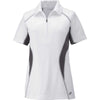 North End Women's White Serac Performance Zippered Polo