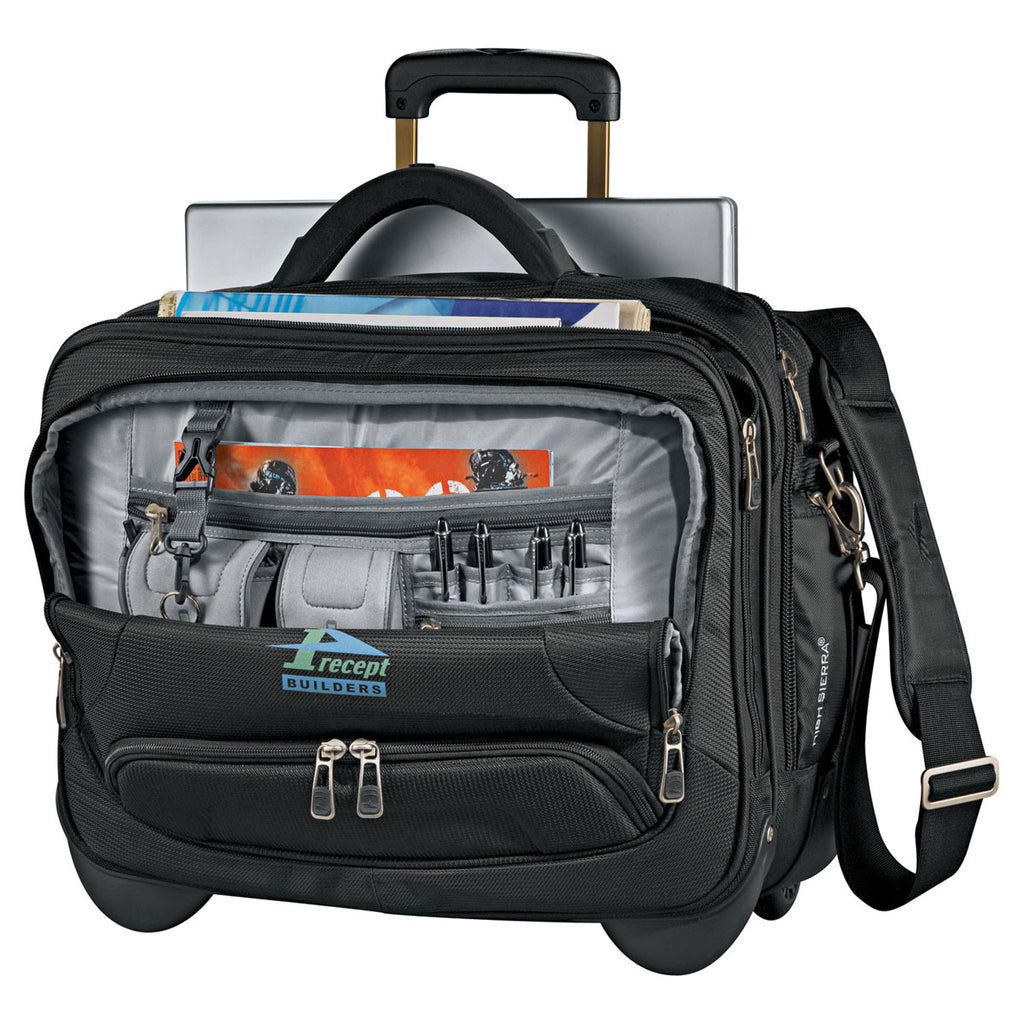High Sierra Black Integral Wheeled Computer Backpack