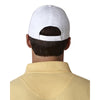 UltraClub Men's White Classic Cut Chino Cotton Twill Structured Cap